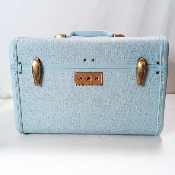 Storage & Organization Vintage Samsonite Streamlite Blue Tweed Look